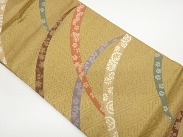 JAPANESE NAGOYA OBI / WOVEN FLOWERS